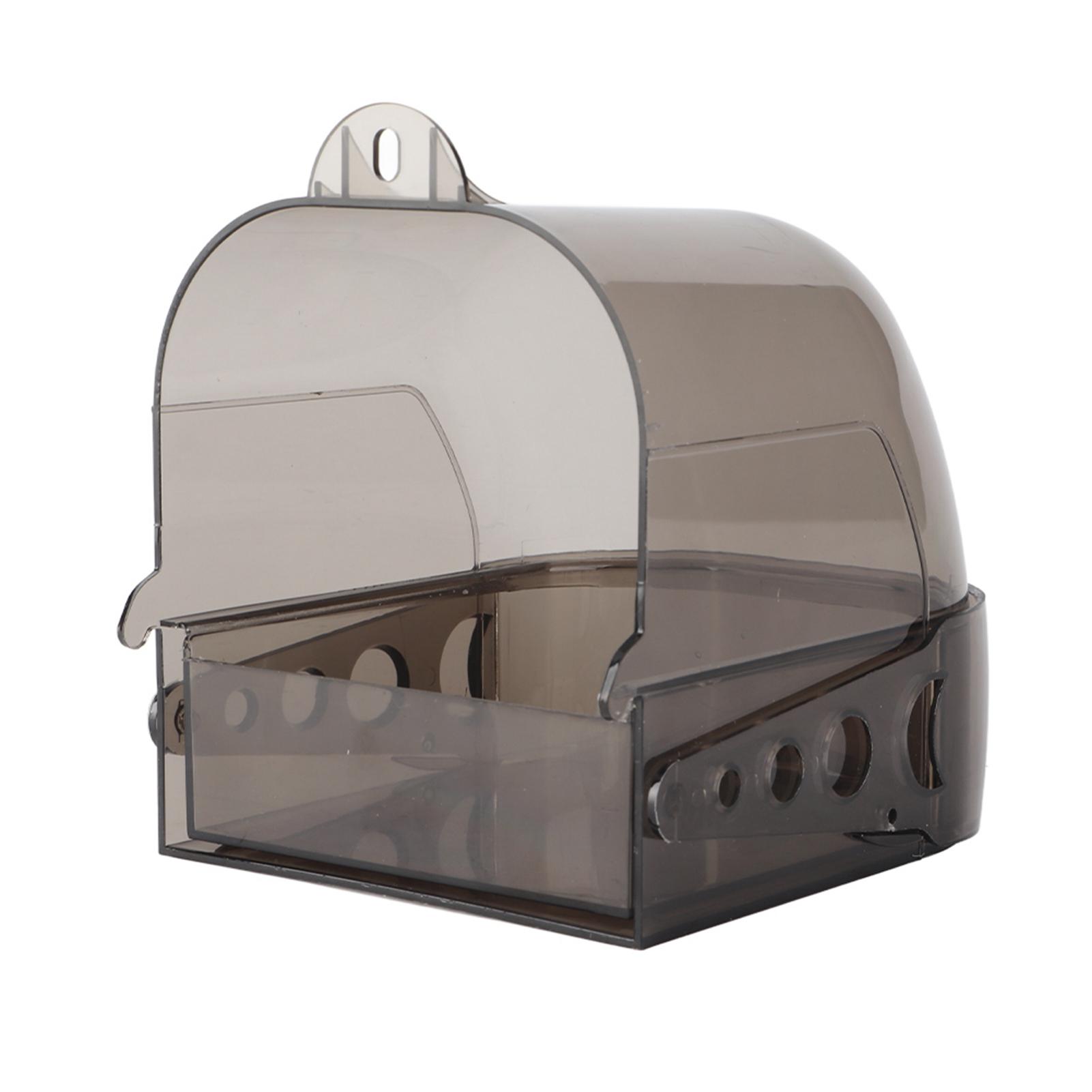 

Plastic Thicken Gray Black Parrots Multifunction Activity Feeding Box Bird Cage Hanging Bathtub Accessory