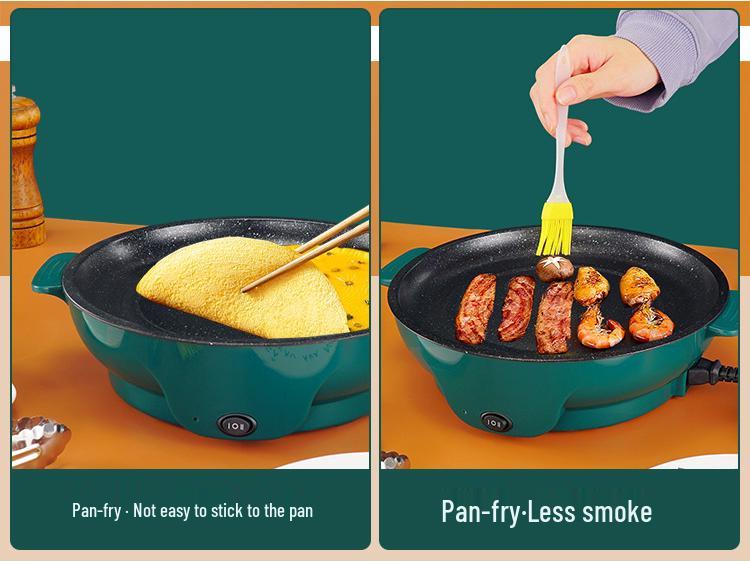 110V Mini Non-Stick Electric Baking Pan & Frying Pot: Multifunctional Home Oven & BBQ Stove