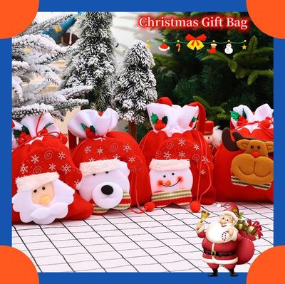 Weihnachtsgeschenkbeutel mit Kordelzug, Süßigkeitenbeutel, Einkaufstasche