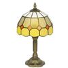 Handmade Art Deco Glass Table Lamp - White/Orange