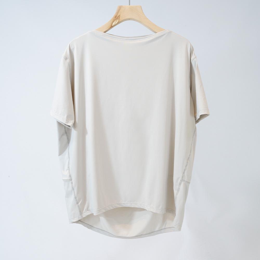 Schnelltrocknendes Eis-Seiden-Yoga-T-Shirt: Dehnbar, Weich, Rundhalsausschnitt, Sonnenschutz, Schlankmachende Passform für Sommer-Fitness