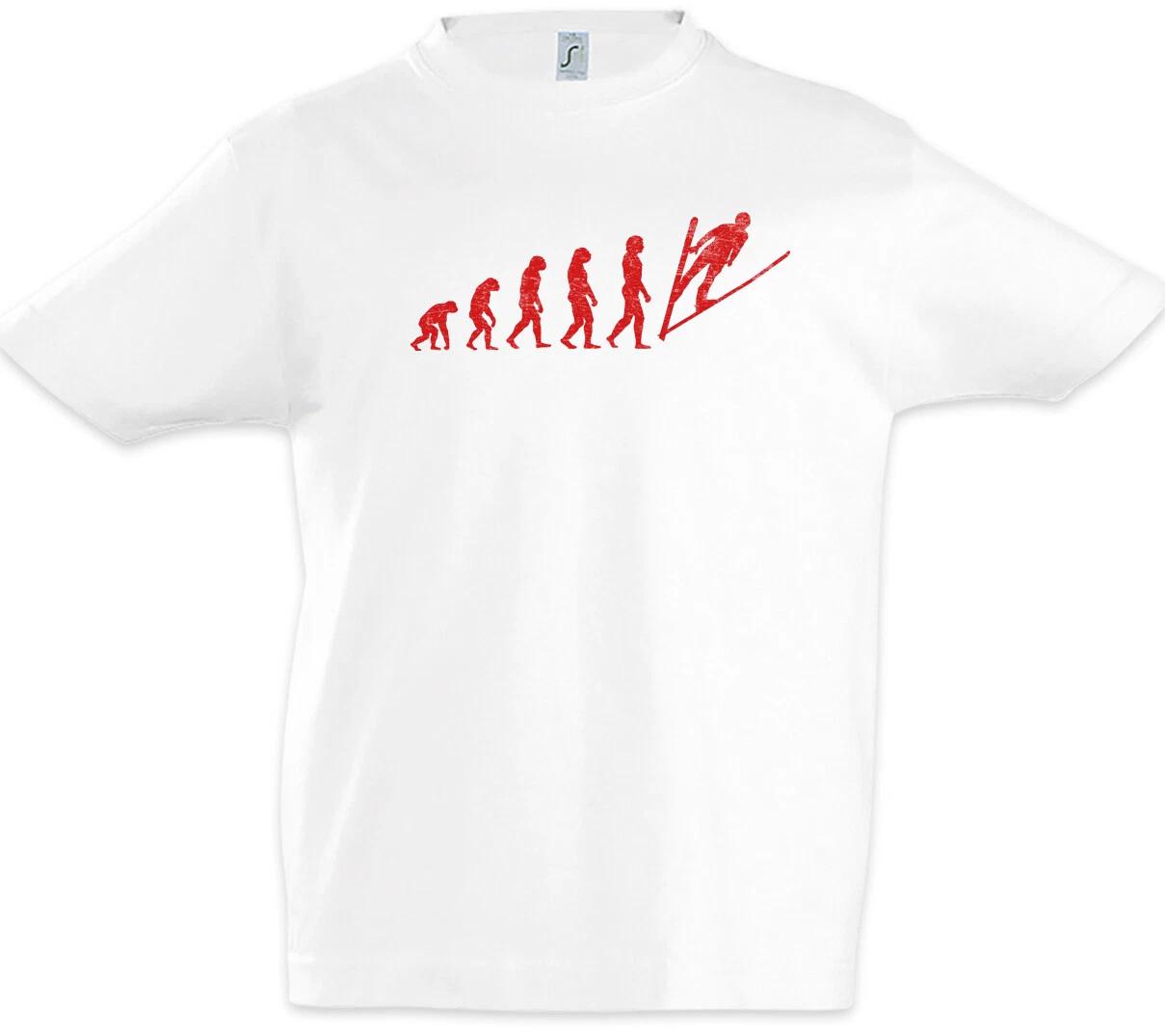 Ski Jump Evolution Boys kids boys T-Shirt Fun Coach Darwin Ski Jumper Ski Jumping 110