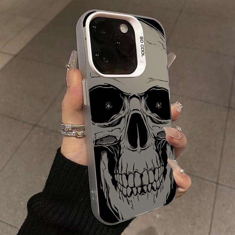Four Spooky Skull Patterns Phone Case For iPhone 14 13 12 11 15 16 Pro XS Max 8 7 Plus X XR 12 Mini Plating Shockproof Cover