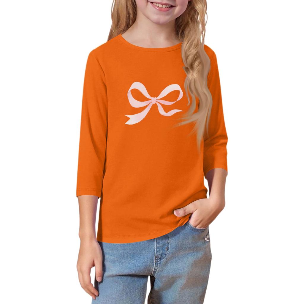 Children's 3/4 Sleeve O-neck Daily Casual Printed Top