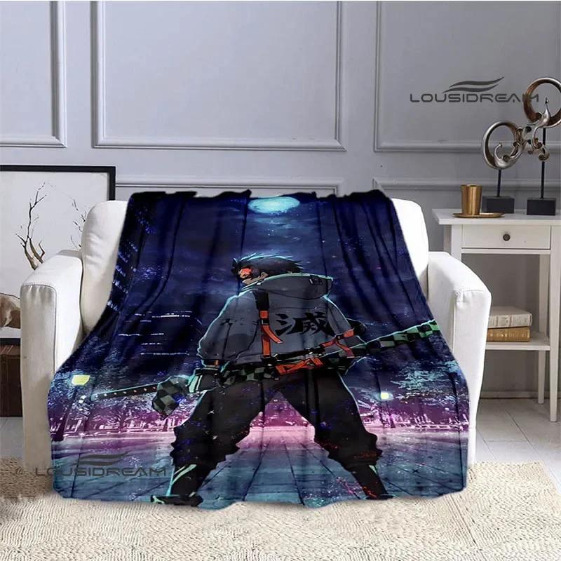 Demon Slayer Cartoon Deka s potiskem Dětské Teplé deky Flanel Měkká a pohodlná podšívka do postele Dárek k narozeninám