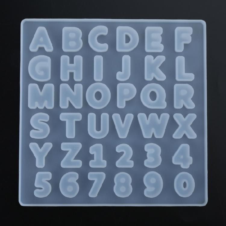 Alphabet Number Mold Crystal Epoxy Silicone Mold Keychain Multipurpose Mould