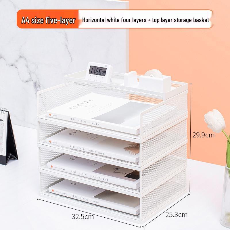 A3A4 Metal File Holder & Multi-layer Office Storage Rack