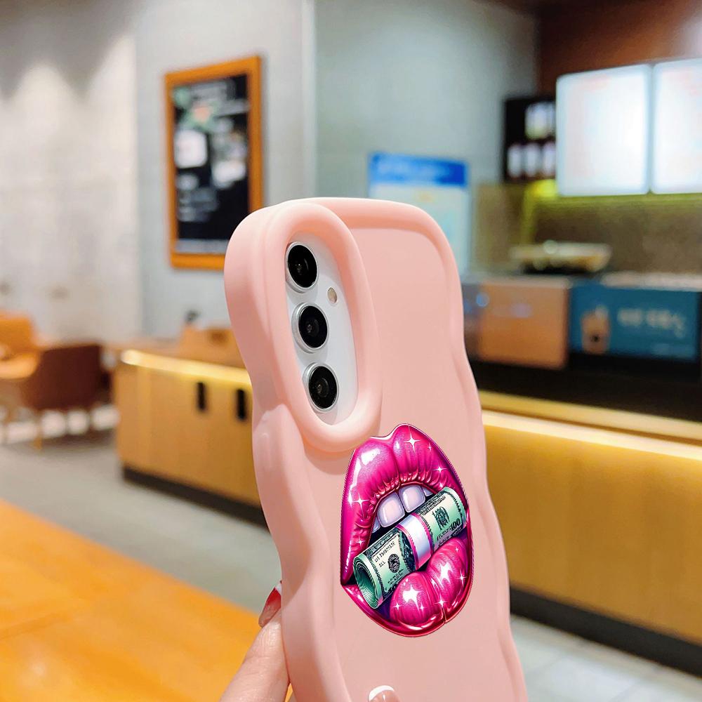 LZ18 Lips kiss Wave Silicone Phone Cases for Samsung A15 S23 FE S24 Ultra A34 A54 A14 A55 Motorola G32 OnePlus Soft Cover