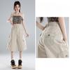 Loose Fit Flared Denim Shorts Women Summer High Waist Casual Wide Leg Mid Length Cropped High Quality
