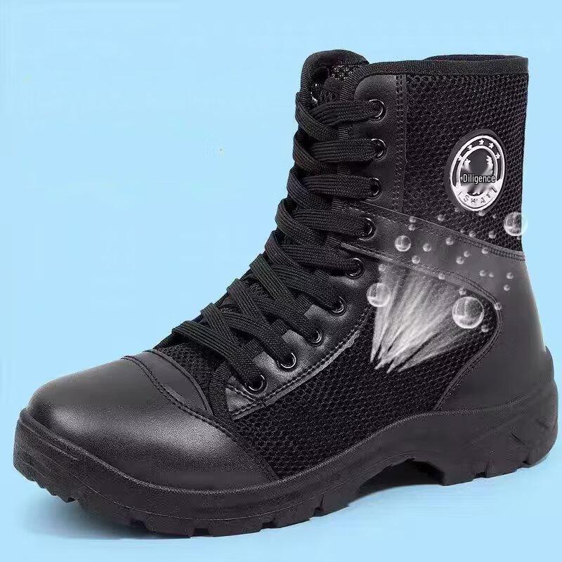 Alliance Messenger Breathable High-Top Combat Boots with Side Zipper