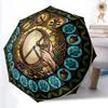 Celtic Musical Harmony Pattern Umbrella, Portable and Foldable Design, 8 Ribs, a Casual Accessory for Halloween, Christmas, and Birthday Gifts.