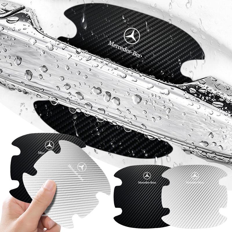 4Pcs Car Door bowl Sticker with Door Handle Bowl Scratch Protective Sticker For Mercedes-Benz W166 W212 W204 C E ML GL GLK Class