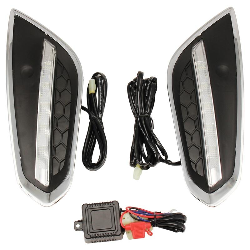 A28G-1Pair Car DRL LED Daytime Running Light Daylight Fog Lamp For Volvo S60 2009 2010 2011 2012 2013
