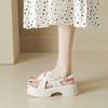 2025 summer new women's casual sandals wear simple style platform sandals cross belt versatile Roman shoes women