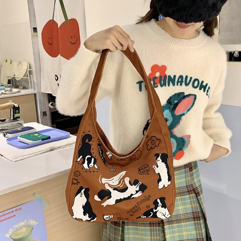 

Симпатичные граффити-иллюстрации, женские сумки, осенняя новая, вместительная, для отдыха и поездок на работу, универсальная сумка на одно плечо