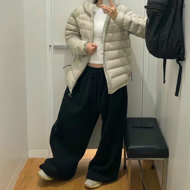 VIONA Y2K Streetwear Grå Sweatpants Dam Koreanska Överdimensionerade Lösa Allt-Match Sportsbyxor Hög Midja Dragsko Avslappnade Vida Byxor