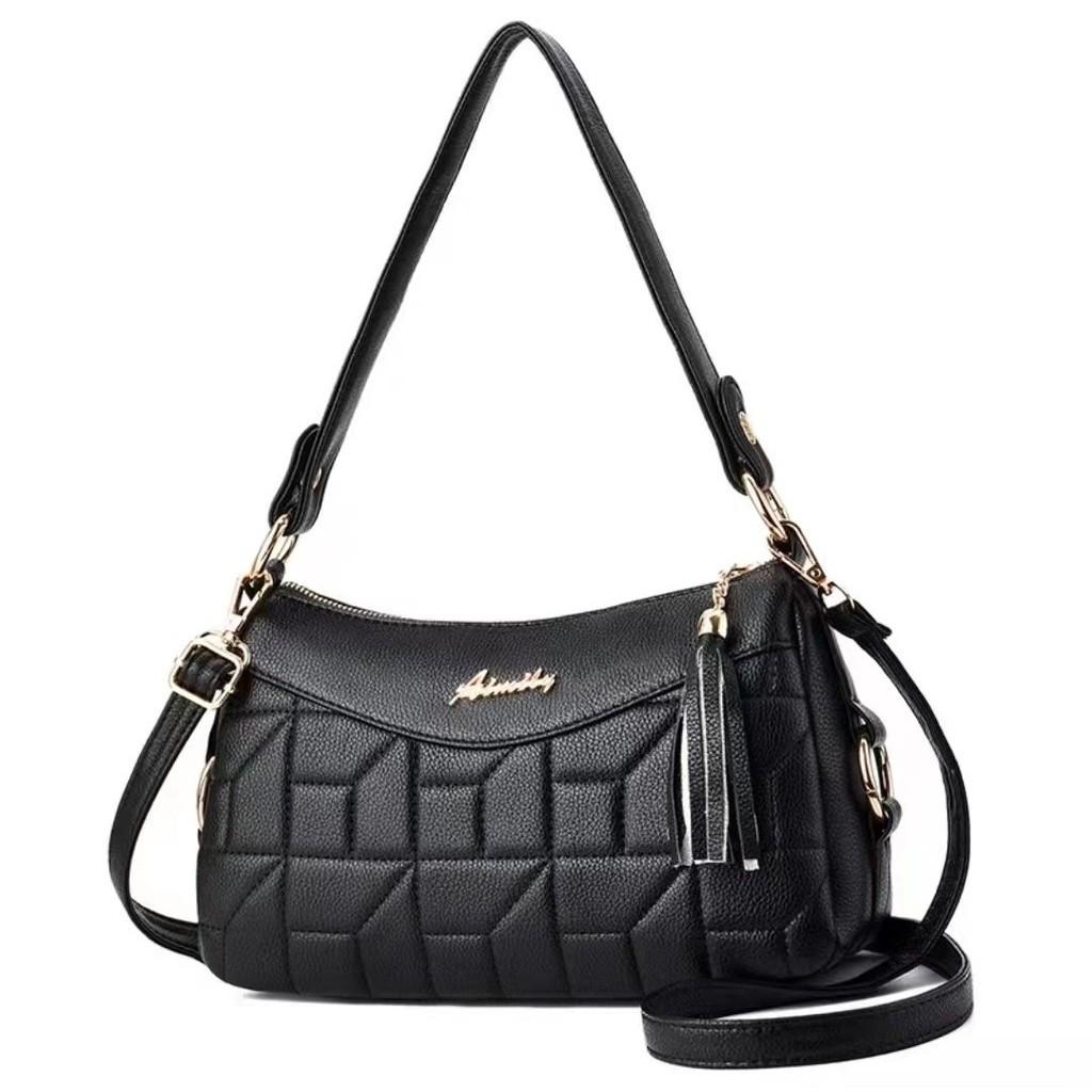 

IELGY Женская черная сумка через плечо большой вместимости, классическая на каждый день