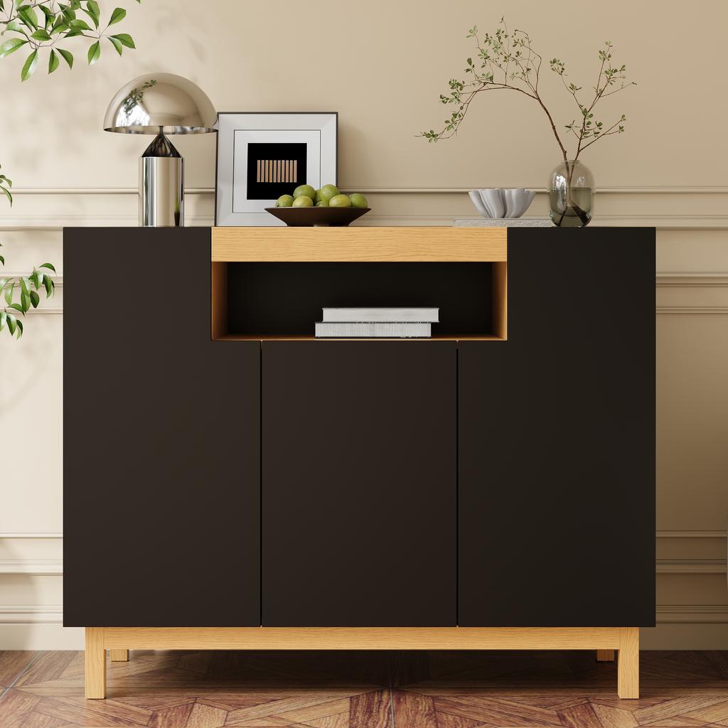 Sideboard, Three Doors, Suitable for Living and Dining Room, Multifunctional Storage Furniture.