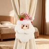 Christmas Curtain Tie Clips Set Easy Installation Santa Claus Snowman Shape Holiday Season Curtain Tiebacks Holiday Decoration