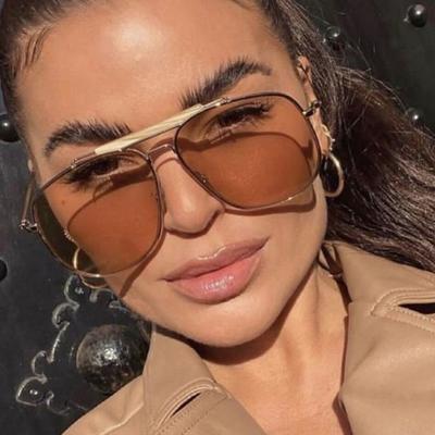 Fashion Oversized Pilot Frame Sunglasses Woman Street Shooting UV Protection Sun Glasses Shades for Men Lunette Soleil Femme
