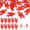 20Pcs Alloy Pendants Baking Paint Lobster Charms Red 21x10.5x4mm Hole: 1.2mm
