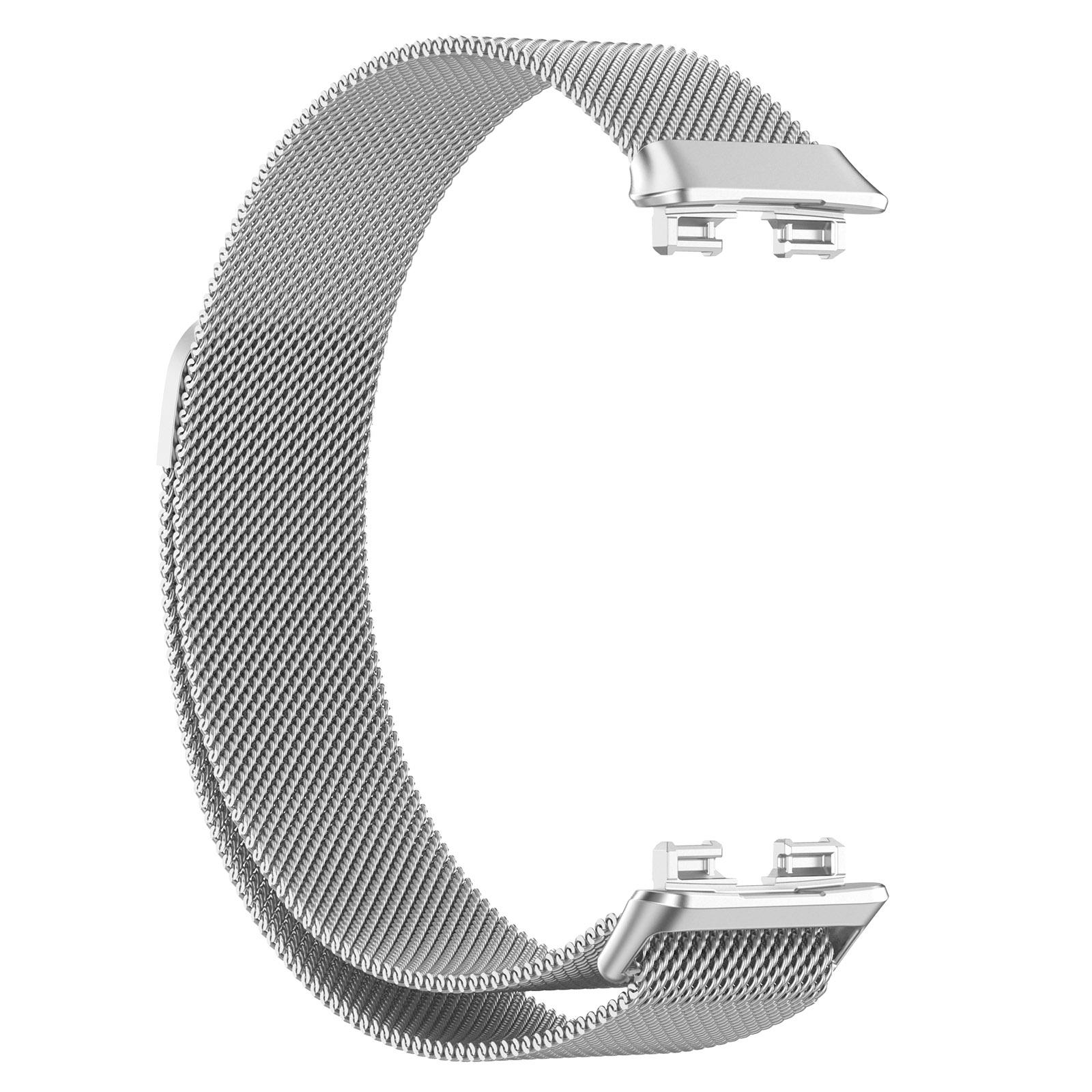 

For Huawei Band 8/Band 8 NFC/Band 9/Band 9 NFC Milanese Mesh Style Replacement Watch Band Metal Smartwatch Strap Silver