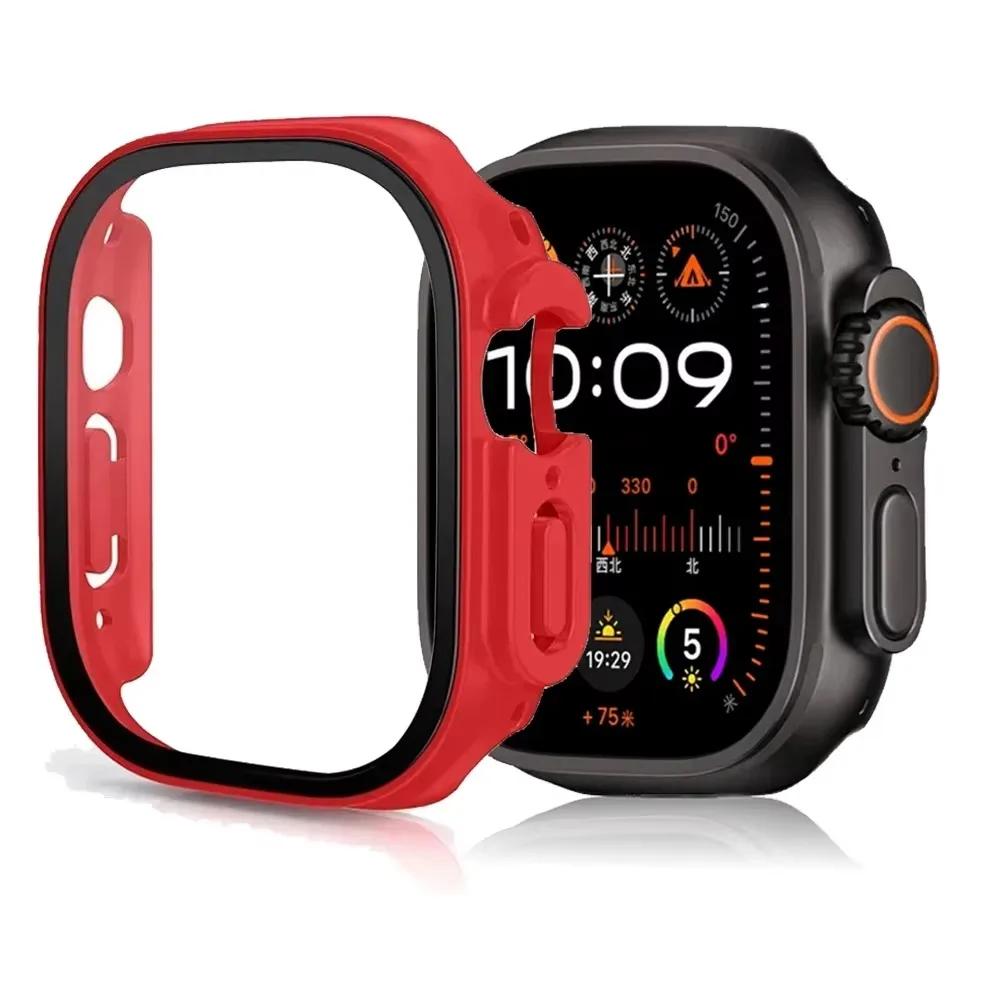 Tempered Glass+Cover For Apple Watch Ultra 3 2 1 49mm PC Bumper Screen Protector Case for iWatch Series Ultra 3 49mm Accessories