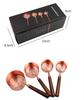 Gold-Plated Stainless Steel Measuring Cups & Spoons with Solid Wood Handles and Scale Markings for Baking.