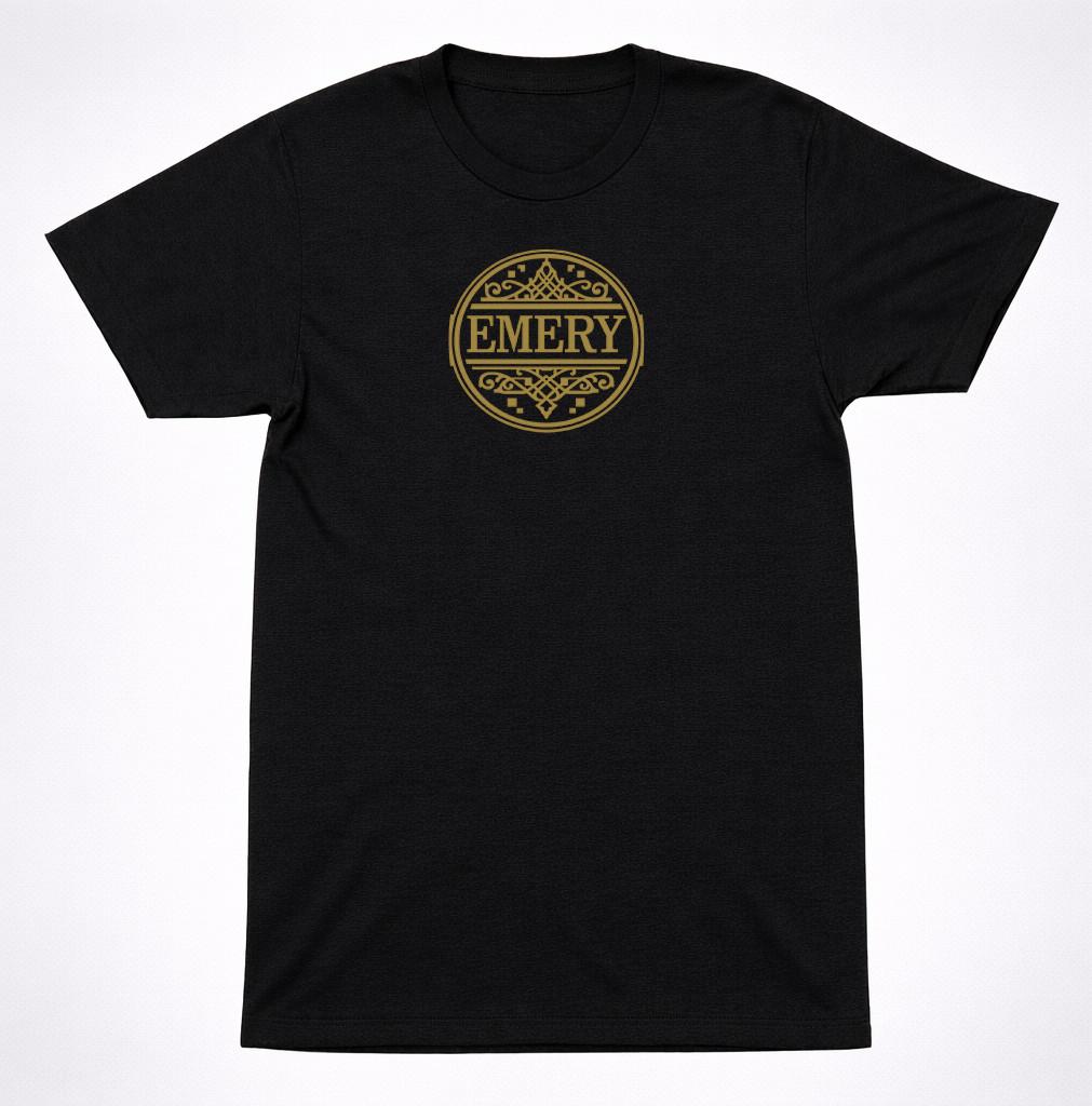 Emery Gold Medallion Logo T-Shirt Post-Hardcore Emo Rock Band Tee S разноцветный