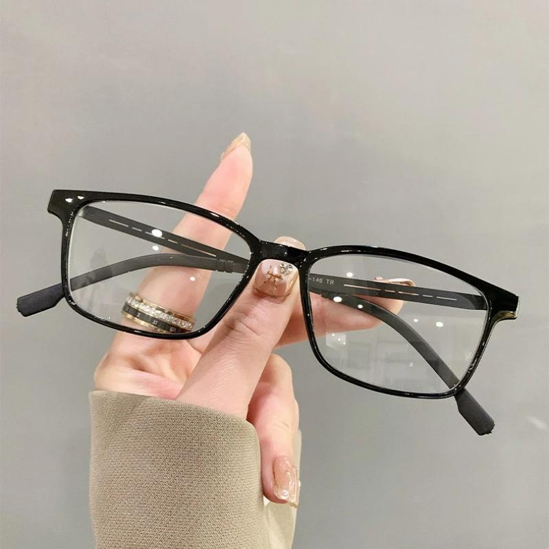 Versatile Minimalist Black Business Presbyopia Glasses Unisex Classic Clear Lens Blue Light Blocking Far Sight Eyeglasses