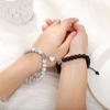 2 Pieces Natural Stone Beads Magnetic Bracelet Couple Connecting Bracelet Valentine's Day Gift for Couple Him and Her