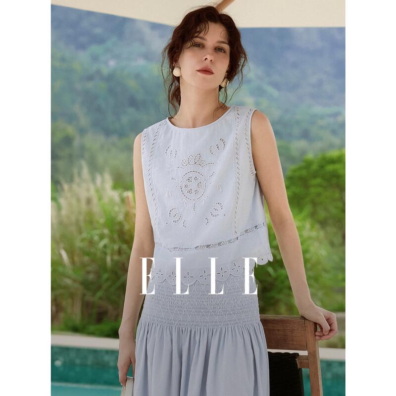ELLE Women s Embroidered Sleeveless Top XL