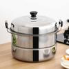 Edelstahl Dampfgarer Topf Verdickung Größere Kapazität 2 Tier Dampfenden Lebensmittel Topf für Küche Gemüse