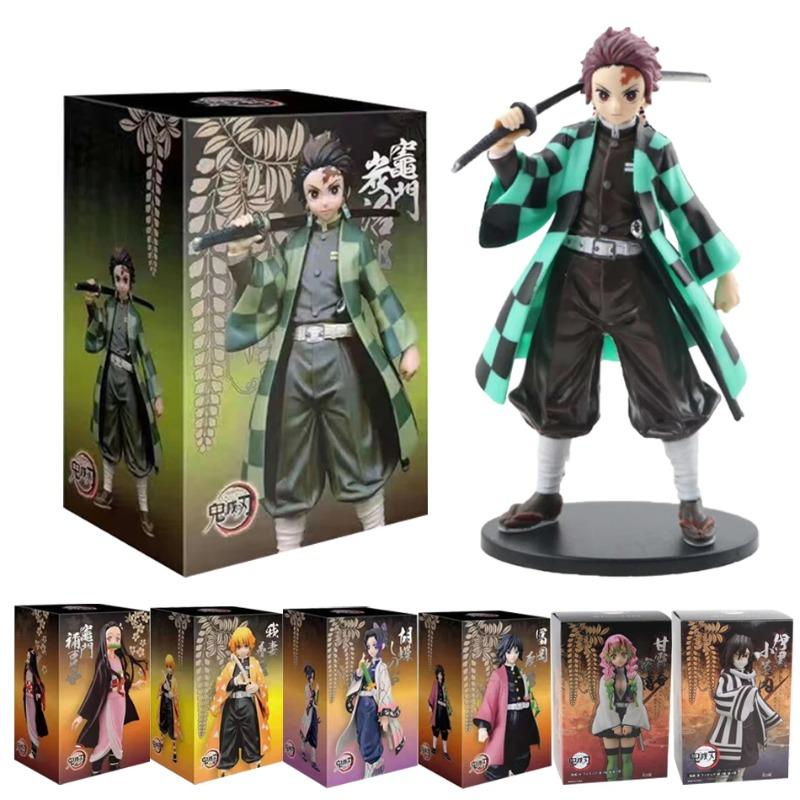 Animefigur Kamado Tanjirou Nezuko Demon Slayer Figur Actionfigurer PVC Modell Leksaker Zenitsu Figur Inosuke Kimetsu No Yaiba