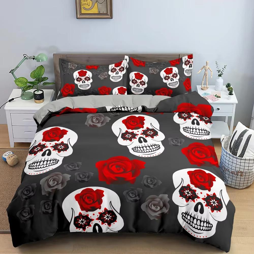 Skull Down Comforter Set Bedding Set 3-piece Duvet Cover Set