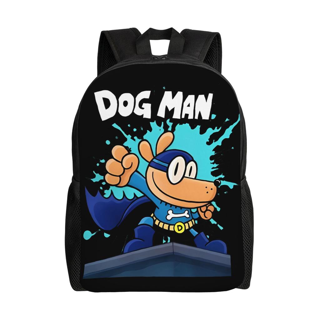 Dog Man Cartoon Teenage Backpack Outdoor Student Business  Daypack for Men Women College Canvas Bags