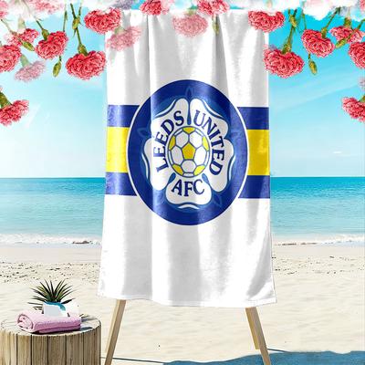 Leeds United Football Club Print Beach Towel, Large Soft Quick Dry Towel for Beach Camping Swimming