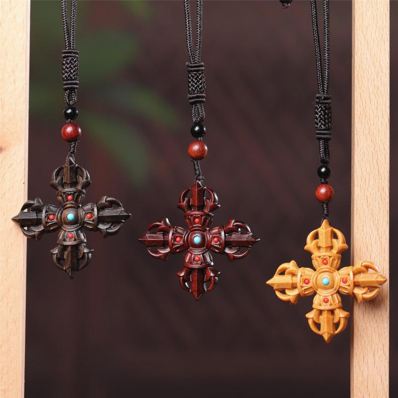 Vajra Cross Pendant Sweater Chain Car Hanging Ornament Decor