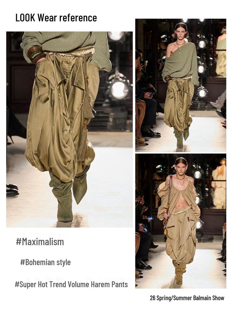 Louvre Böhmischer Nomadenstil Leichte Fließende Drapierte Hose für Damen - Frühjahr/Sommer Kollektion