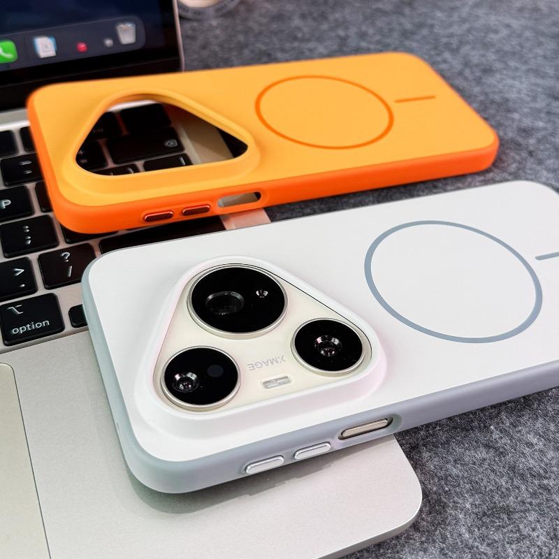 Case For Huawei Pura 80 Pro Pura 70 Pro+ Pura70 Case Fashion For MagSafe Magnetic Matte PC Skin Feel Color Blocking Phone Cover