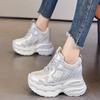 Thick-soled inner height increase 12CM dad shoes women's autumn new mesh breathable casual shoes small sports shoes