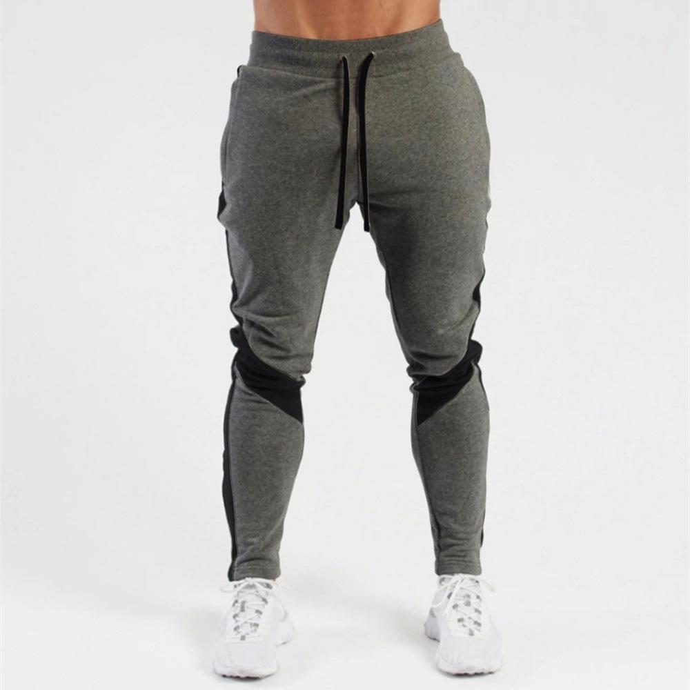 

2026 New Winter Color-blocking Plus Velvet Warm Foot Men s Sports Fitness Casual Pants Men L серый