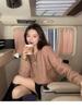 Women's Heavyweight Brushed Wool Pullover - Cozy, Heathered Yarn, Loose Fit, Round Neck, Versatile Knitwear for Autumn/Winter