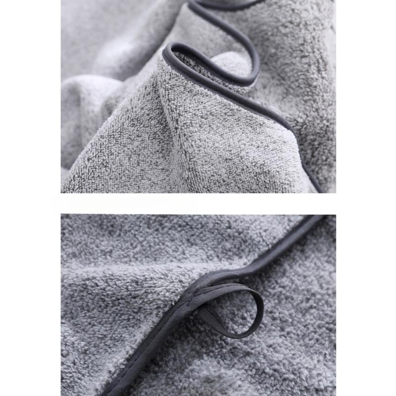 70 X 140cm Home Bath Towel Antibacterial Bamboo Charcoal Fiber Soft Large Bath Towel Absorbent Household Bath Towel for Gym Sports Shower Robe