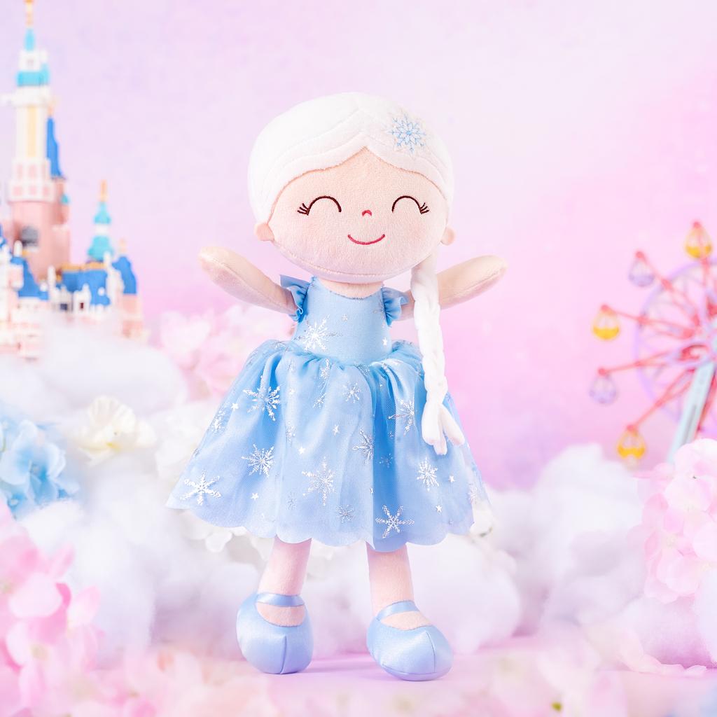 16inches Baby Dolls  Plush Fair Haired Princess Dolls Blue for Baby’s First Birthday and Girls’ Gifts