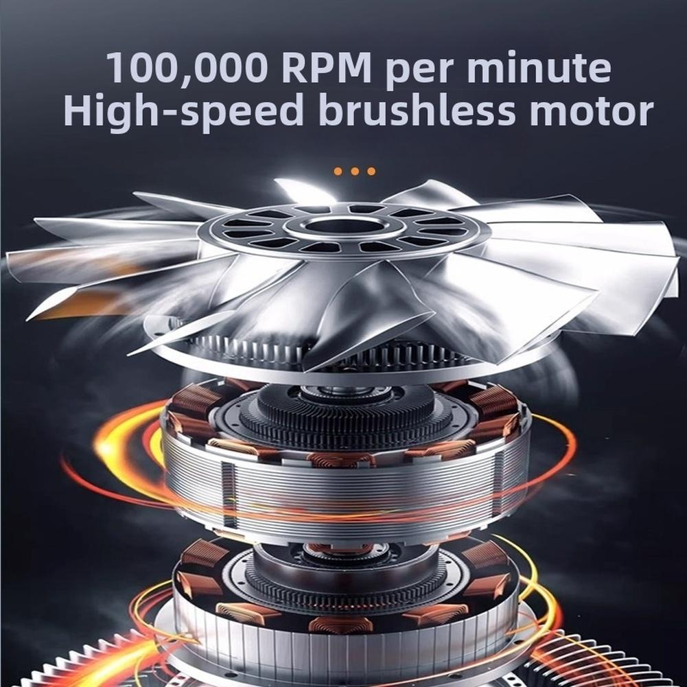 100000RPM Handheld Turbo Fan with 6-Speed Blower and LED Display Optimized for Outdoor Cooling and Dust Cleaning