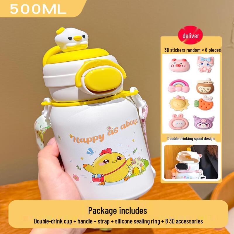 Qiwei Smart Temperature Display Kids Insulated Straw Cup
