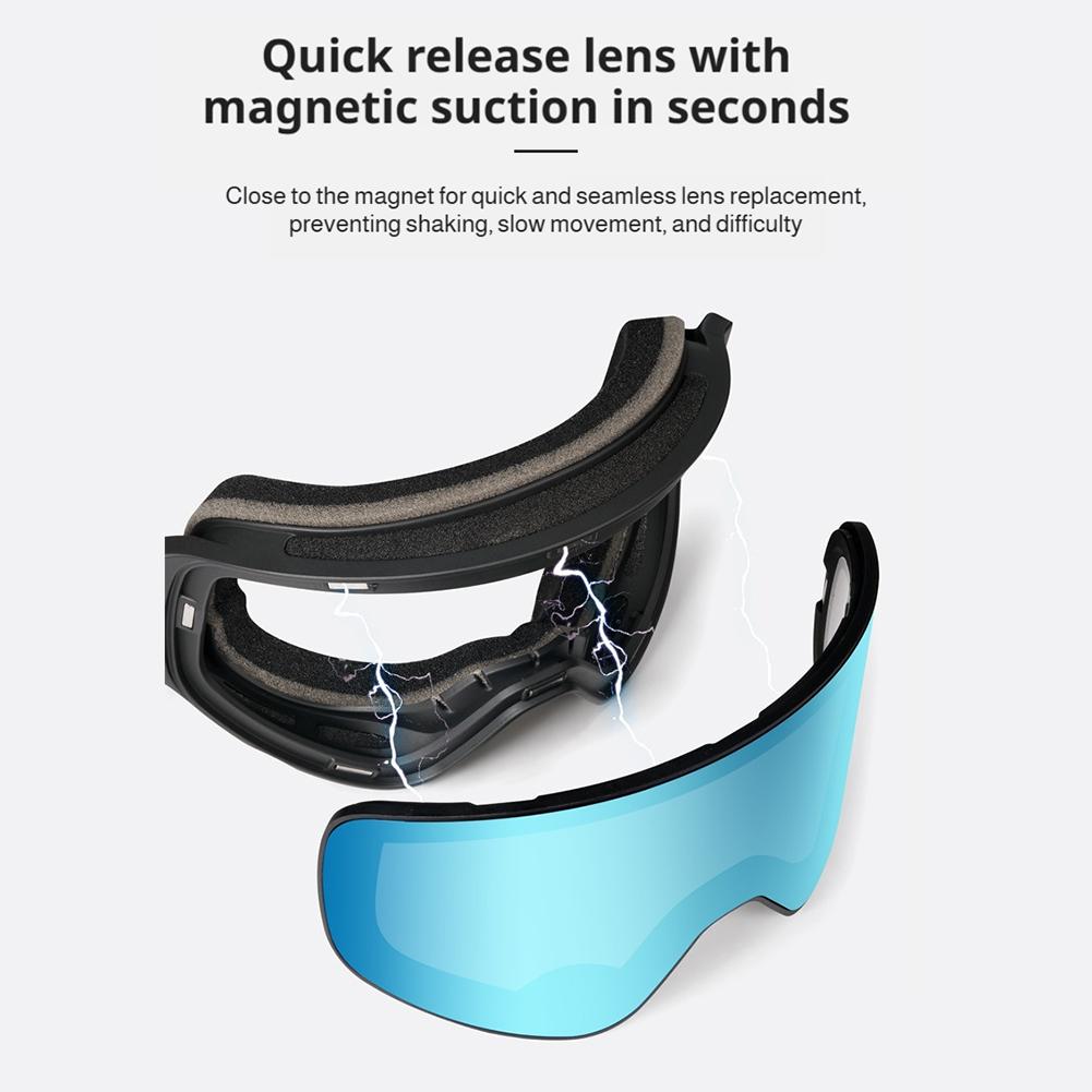 Magnetic Suction Ski Goggles With Colorful Lens Anti-Collision Anti-Glare UV Resistant Snow Sports Goggles Outdoor Sport Goggles
