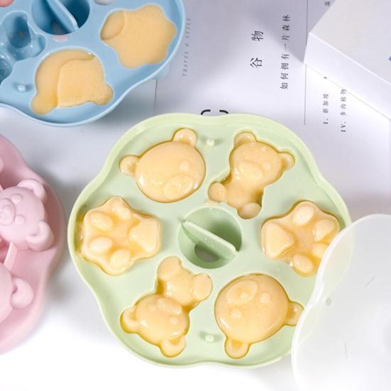 Cake Mold Easy Demoulding Heat-resistant Reusable Cute Bear Shape BPA Free Baking Animal Cookie Steamed Cake Mould for Kitchen