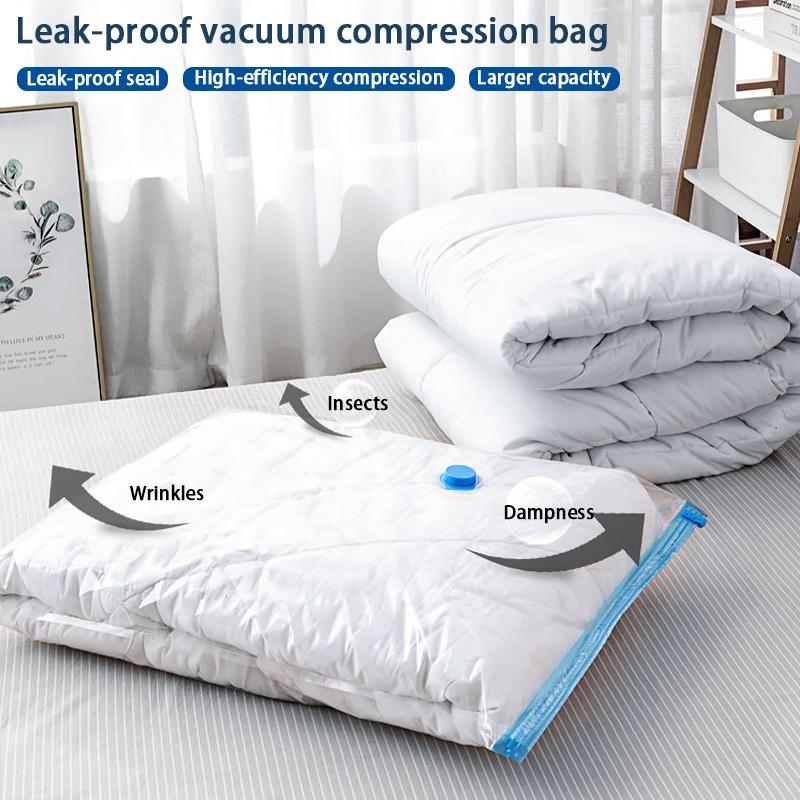 5Pcs Vacuum Storage Bags With Valve Folding Compressed Space Saving Clothes Storage Big Size For Towel Cloth Blanket